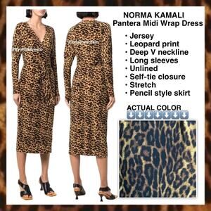 NWT NORMA KAMALI Pantera Midi Wrap Dress SZ S $289